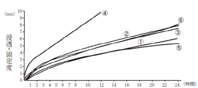 ヒト肝組織への浸透・固定度テスト