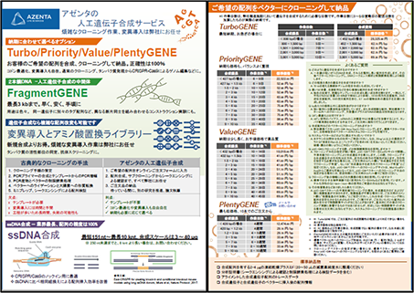 『人工遺伝子合成サービス総合パンフレット』