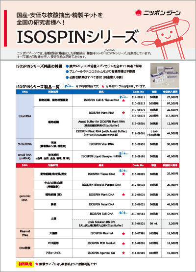 ニッポンジーン　ISOSPIN　無償サンプルキャンペーン