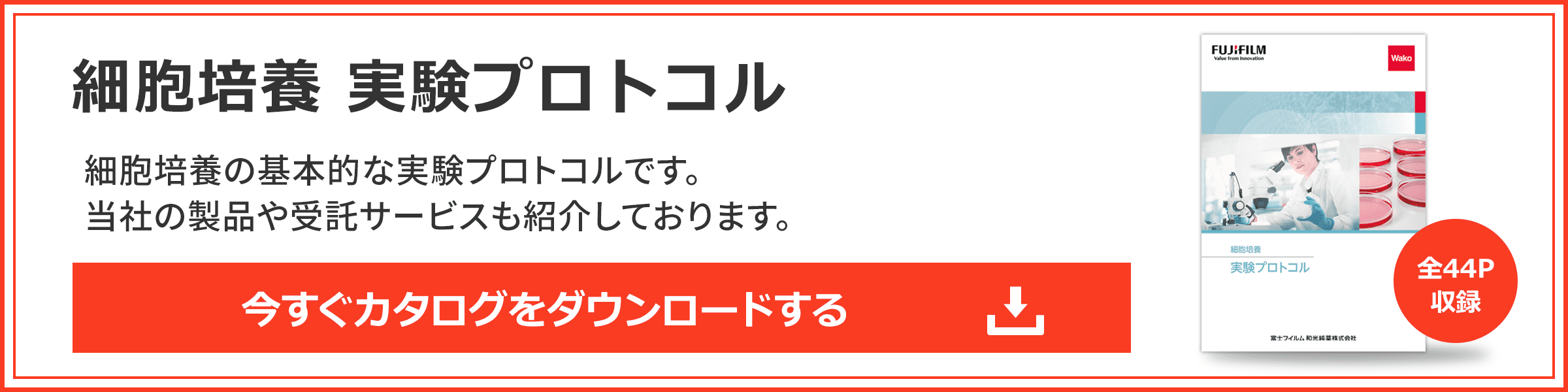 細胞培養実験プロトコル カタログダウンロード申し込みはこちら