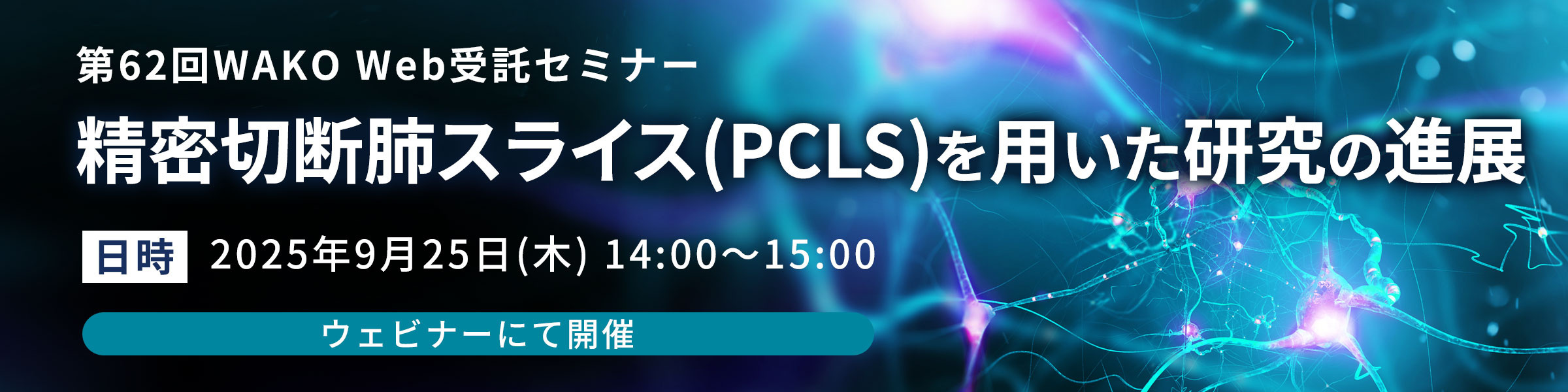 第62回 WAKO Web受託セミナー ～精密切断肺スライス(PCLS)を用いた研究の進展～