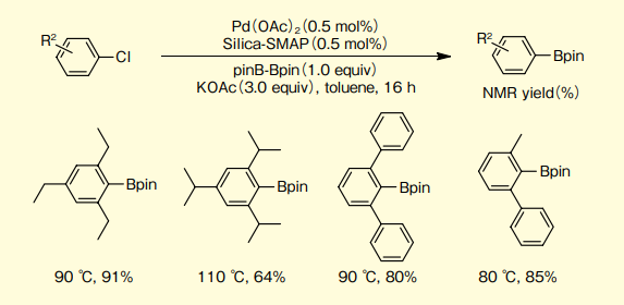 図６．2, 6- 二置換塩化アリールのほう素化カップリング