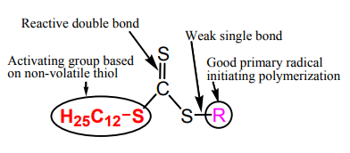 Figure 6. Structural features of trithiocarbonate RAFT agent