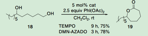 Scheme 4. Oxidative lactonization employing the selective oxidation