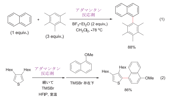 図2-3. アダマンタン型リサイクル反応剤を用いるメタルフリー芳香環カップリング