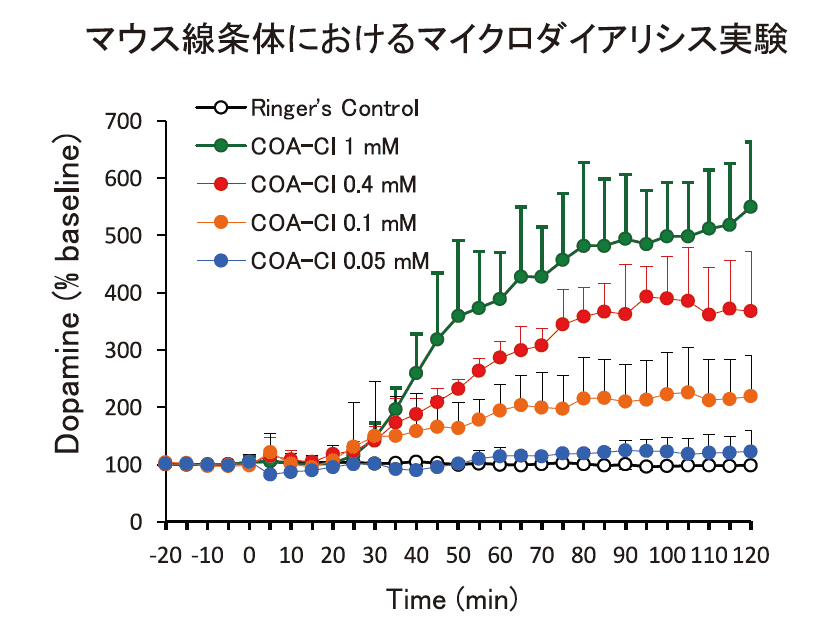 図６．COA-Cl によるドパミン分泌亢進作用