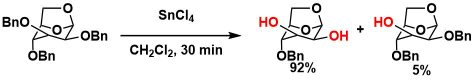 SnCl4条件を用いる選択的脱保護の例