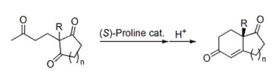 プロリンを不斉触媒として用いる反応例