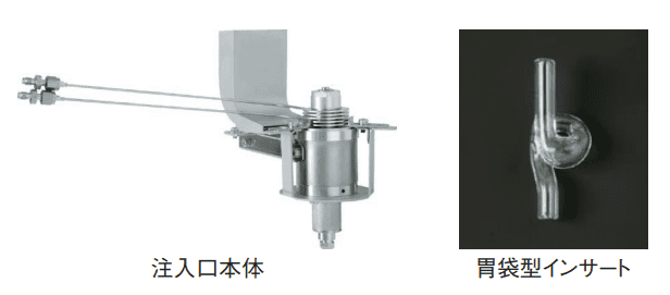 図4. GC大量注入口装置LVI-S250と胃袋型インサート