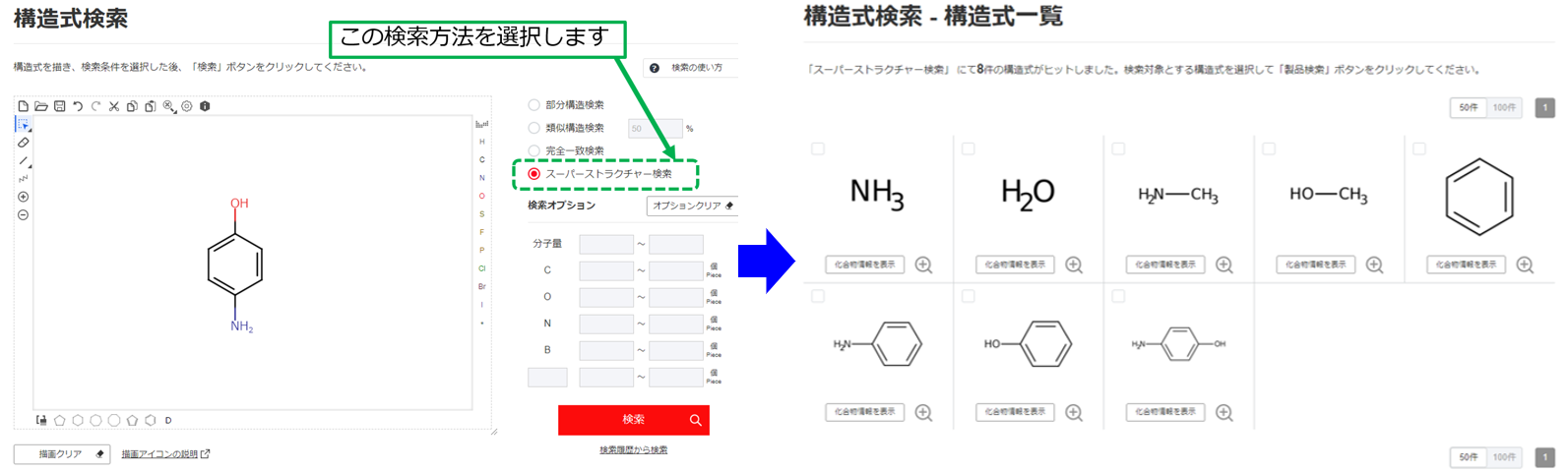 スーパーストラクチャ―検索