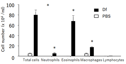 Cell counts in BAL fluids